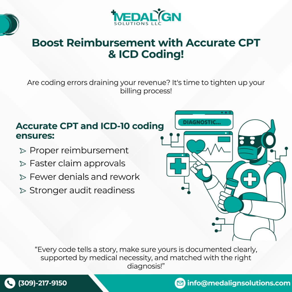 Medical coder reviewing patient chart to improve CPT and ICD coding accuracy for better reimbursement.