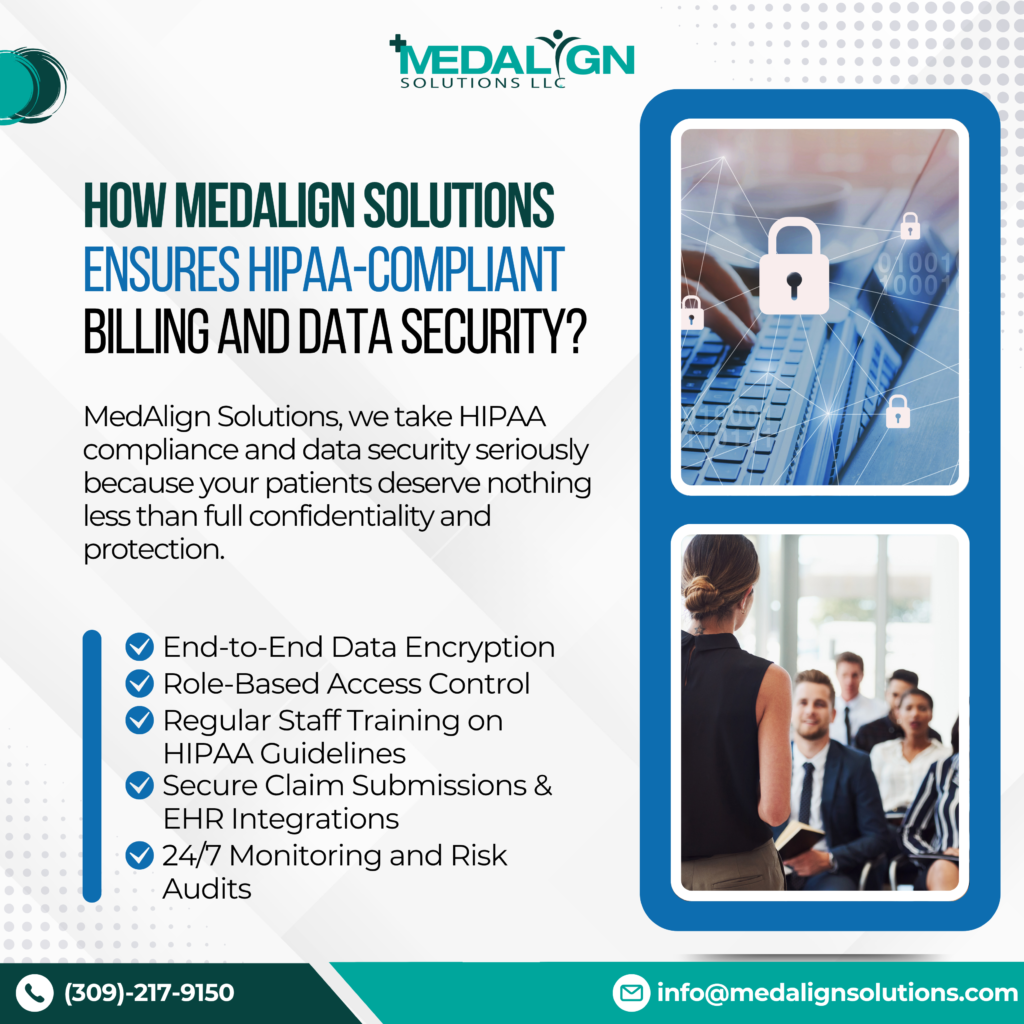 MedAlign Solutions team ensuring HIPAA-compliant billing and secure patient data protection